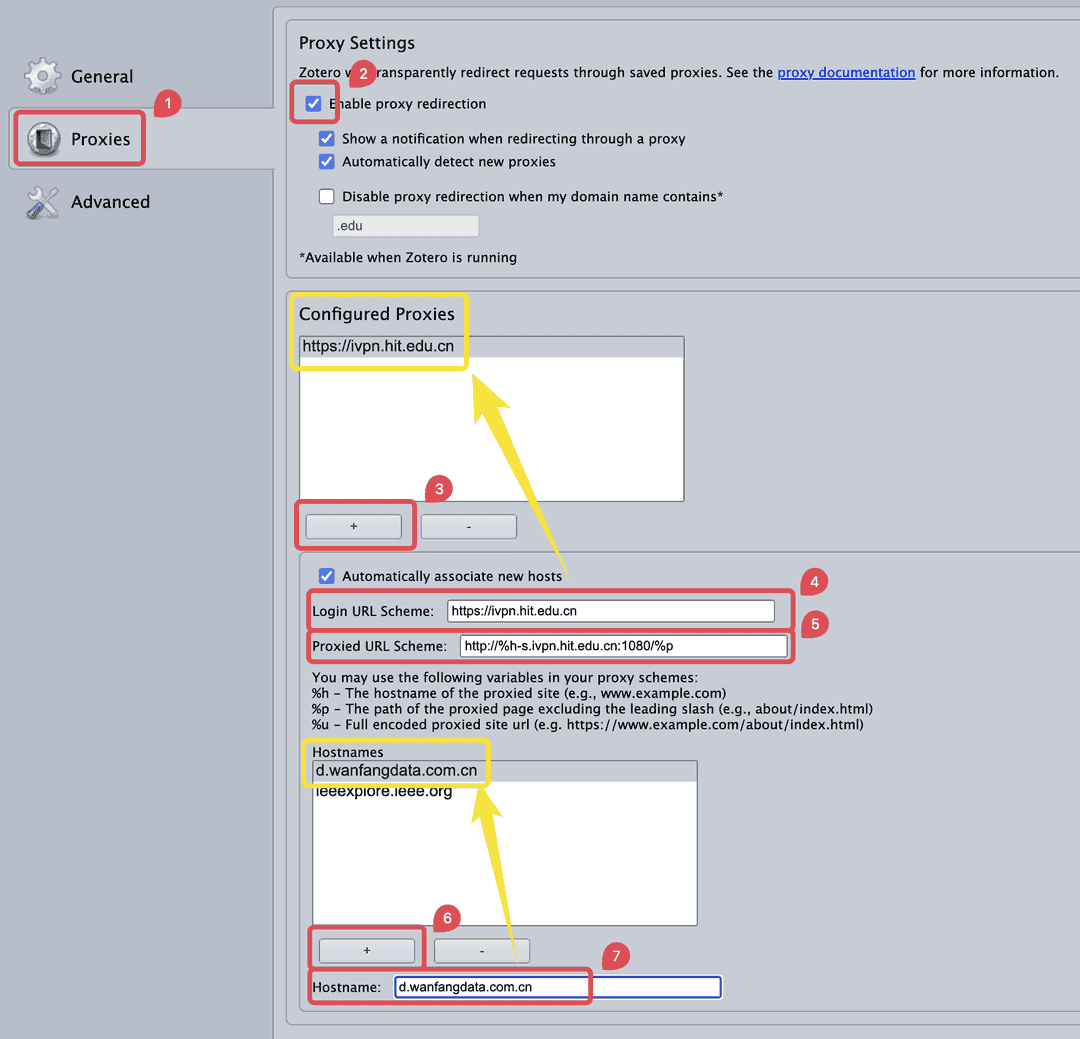 Zotero Connector Proxies 哈工大